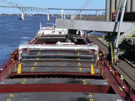 Canadian Transport loading at Superior - from pilot house