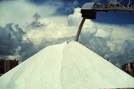 Unload pile of salt at Duluth from Str. Philip R. Clarke