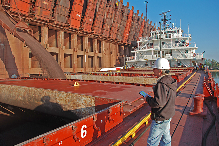 Kaye E. Barker, on deck, loading at Marquette