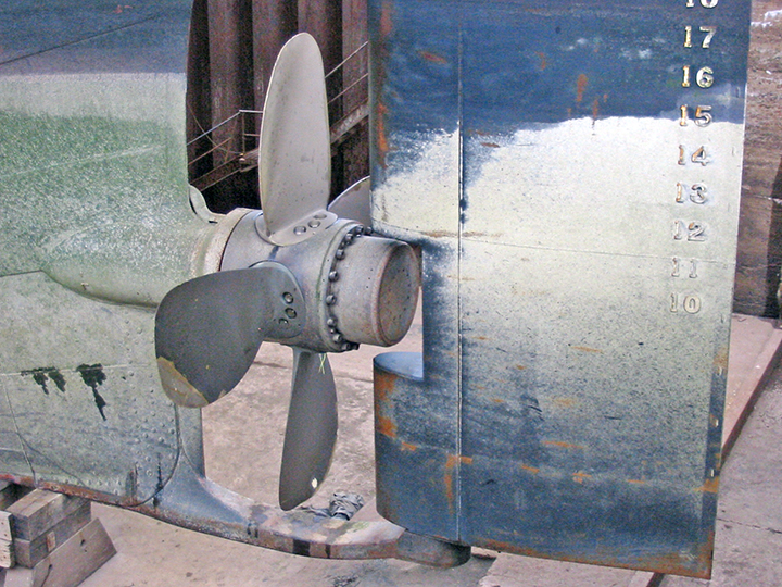 Rudder and propeller