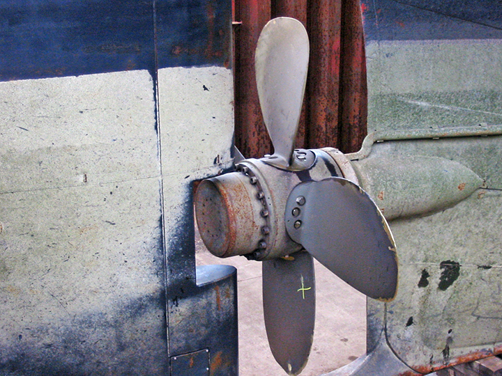 Rudder and propeller