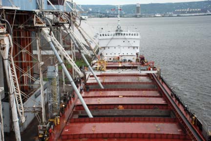 Canadian Ranger loading grain