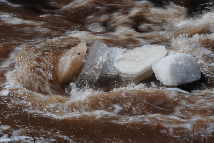 Ice chunks in river